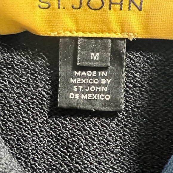 Vintage St. John Black Wool Blend Zipper Sweater/M - Picture 5 of 14